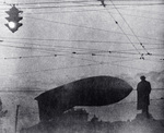 Barrage balloon near the Pushkin Monument in Moscow, Russia, 19 Jul 1942