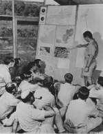 Briefing for US bomber crews, Saipan, Mariana Islands, 1945