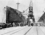 Japanese cargo ship in Kirun (now Keelung), Taiwan, 1934
