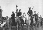 Manchukuo cavalry officers in parade, 1930s; seen in 1937 Japanese publication 