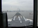 View out of the bridge window aboard New Jersey, 14 Jun 2004