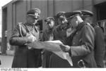 German Generals Blaskowitz and Weichs studying a map in Warsaw, Poland, Sep-Oct 1939, photo 2 of 3