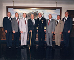 US Navy Chiefs of Naval Operations: Trost, Hayward, Zumwalt, Burke, Kelso, Moorer, Holloway, and Watkins at the Pentagon, Arlington, Virginia, United States, 19 Oct 1990