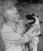 Chiang Kaishek with his pet German Shepherd dog, Taiwan, circa 1960s