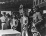 Chiang Kaishek speaking at the Whampoa Military Academy in Nanjing, China, 1935