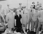 Dwight Eisenhower, Mamie Eisenhower, and George Marshall, Washington DC, United States, 18 Jun 1945, photo 1 of 2