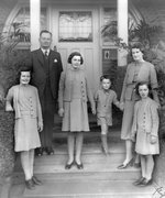 Frank and Vera Forde with their children Mary, Mercia, Gerard, and Clare at their home in Strathfield, Sydney, Australia, 1940