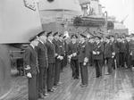 King George VI of the United Kingdom aboard HMS London at Scapa Flow, Scotland, United Kingdom, 16 Aug 1943