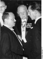 Joseph Goebbels with Herzmansky and Franz Lehár at the 9th International Composers Convention, Berlin, Germany, Oct 1936