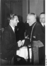 German Minister Joseph Goebbels and Vatican Apostolic Nuncio to Germany Cesare Orsenigo at the Propaganda Ministry in Berlin, Germany, 1934