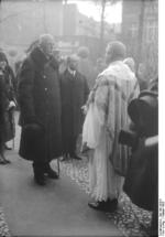 King Gustaf V of Sweden at a church service in Wilmersdorf, Berlin, Germany, Feb 1928