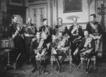 Nine European monarchs gathering at Windsor Castle for the funeral of King Edward VII, Berkshire, England, United Kingdom, 20 May 1910
