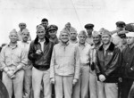 US Navy Vice Admiral William Halsey with his Aircraft Battle Force staff in late 1941 or with Task Force 16 staff in early 1942, aboard USS Enterprise