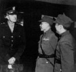 Albert Wedemeyer, He Yingqin, and another officer, Chongqing, China, Oct 1944