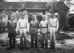 An unidentified Chinese officer, General Robert B. McClure, General He Yingqin, General Zhang Fakui, and General Harwood Bowman at Bowman