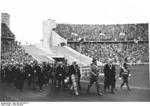 Reich Chancellor Adolf Hitler leading officials of the International Olympic Committee into the Berlin Olympic Stadium, Germany, 21 Jun 1936, photo 2 of 2