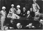Hermann Göring, Karl Dönitz, Joachim von Ribbentrop, Erich Raeder, Wilhelm Keitel, Baldur von Schirach, and Ernst Kaltenbrunner at the Nuremberg Trial, Germany, 1945-1946