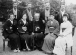 Prince Akira of Yamashina (center) with Earl Kakyo Kiyosu of Higashifushimi, Prince Sadanaru of Higashifushimi, Prince Akihito of Komatsu, Prince Kotohito of Kanin and their wives, circa 1890