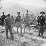 Oliver Leese and other British officers at Cassino, Italy, May-Jun 1944