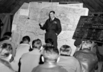British Air Marshal Trafford Leigh-Mallory at a squadron briefing in France, Sep 1944