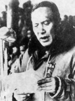 Lu Han speaking at the ceremony welcoming in communist troops, Kunming, Yunnan Province, China, 22 Feb 1950