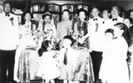 Ma Bufang (far left) with the Republic of China ambassador in Saudi Arabia at a private function, Saudi Arabia, 1955
