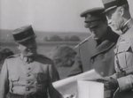 US Army General Douglas MacArthur with French officers during a visit to France, 1930s