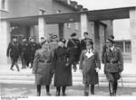 German General Alfred Jodl, Italian Count Galeazzo Ciano, and German General Erhard Milch at a German air force training academy, Berlin, Germany, 1936