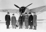 Prime Minister Mackenzie King visiting No. 110 (City of Toronto) Squadron RCAF, 30 Jan 1940; note Lysander aircraft in background