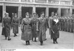 Martin Bormann, Julius Schaub, Adolf Hitler, Karl Brandt, and Erhard Milch at the funeral service of Werner Mölders at the Reich Air Ministry, Berlin, Germany, 28 Nov 1941