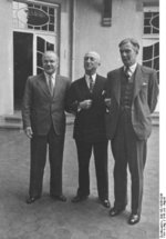 USSR Foreign Minister Vyacheslav Molotov, US Secretary of State James Byrnes, and UK Secretary of State for Foreign Affairs Anthony Eden at Potsdam, Germany, Jul-Aug 1945