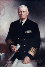Oil on canvas painting of Fleet Admiral Chester Nimitz, 1960