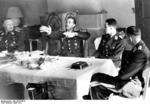 Lieutenant Colonel Galland, Colonel Mölders, and Major Lützowplatz celebrating Osterkamp