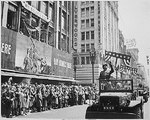 Patton acknowledging the cheers of the welcoming crowds in Los Angeles, California, United States, 9 Jun 1945