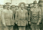 Mexican Generals Obregon and Villa with US General Pershing at Fort Bliss, Texas, United States, 1913; note Patton behind Pershing