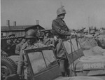 Patton preparing to depart from the Ohrdruf Concentration Camp in Thuringia, Germany, 12 Apr 1945