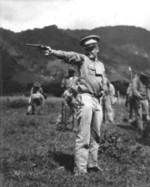 Lewis Puller posing with a revolver, circa 1931