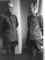 Erwin Rommel and Gerd von Rundstedt in discussion at the Hotel George V, Paris, France, 19 Dec 1943, photo 1 of 5