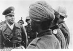 Field Marshal Erwin Rommel inspecting an Indian volunteer unit in German service in France on the coast of Bay of Biscay, Feb 1944