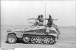 Erwin Rommel and Fritz Bayerlein in the SdKfz. 250/3 command vehicle 