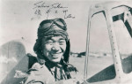 Japanese Navy Petty Officer 2nd Class Saburo Sakai in the cockpit of his A5M fighter, Hankou, Hubei Province, China, 1939
