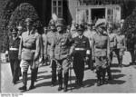 Seyß-Inquart, Mackensen, Canaris, Christiansen, Haase, and Densch at the funeral of Kaiser Wilhelm II, Doorn, Netherlands, 9 Jun 1941