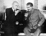 Józef Cyrankiewicz and Joseph Stalin, 1947