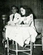 Jorge Vargas, President of the Japanese-sponsored Philippine Executive Commission, speaking in public with his daughter, 19 Feb 1943