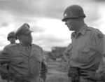 Lieutenant General Walton Walker and Major General William Dean at an advance airfield near Taejon, Korea, 7 Jul 1950