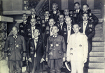 Prime Minister Kuniaki Koiso with his cabinet ministers, 22 Jul 1944; note Naval Minister Mitsumasa Yonai in front row next to Koiso