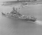 USS Alabama off Norfolk Naval Shipyard, Virginia, United States, 20 Aug 1943, photo 3 of 4