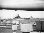 USS South Dakota and USS Alabama underway in the Atlantic Ocean, 1943; photo taken from HMS King George V