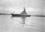 US battleship Alabama anchored in Puget Sound, Washington, United States, 15 Mar 1945, photo 3 of 5; starboard quarter view