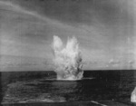 TBF-1C aircraft exploding in water near USS Coral Sea, 20 Mar 1944